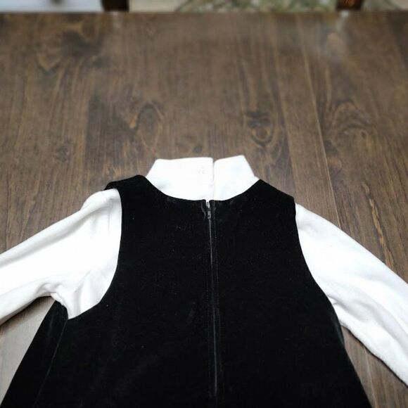 New Sophie Rose Black White Velour  2 Piece Christmas Dress Size Girl's 4 - Picture 4 of 4